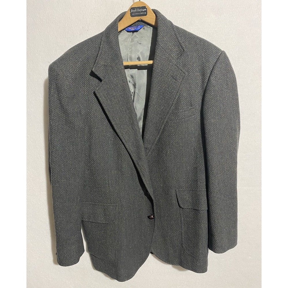 VTG Pendleton Virgin Wool Tweed Salt & Pepper Blazer Men 42 Old Money Heritage